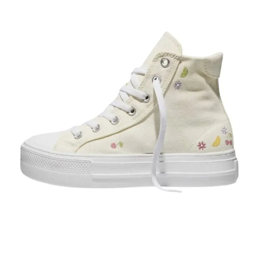 Converse Women Platform High Top Sneakers - Cream Fruit 7 NIB